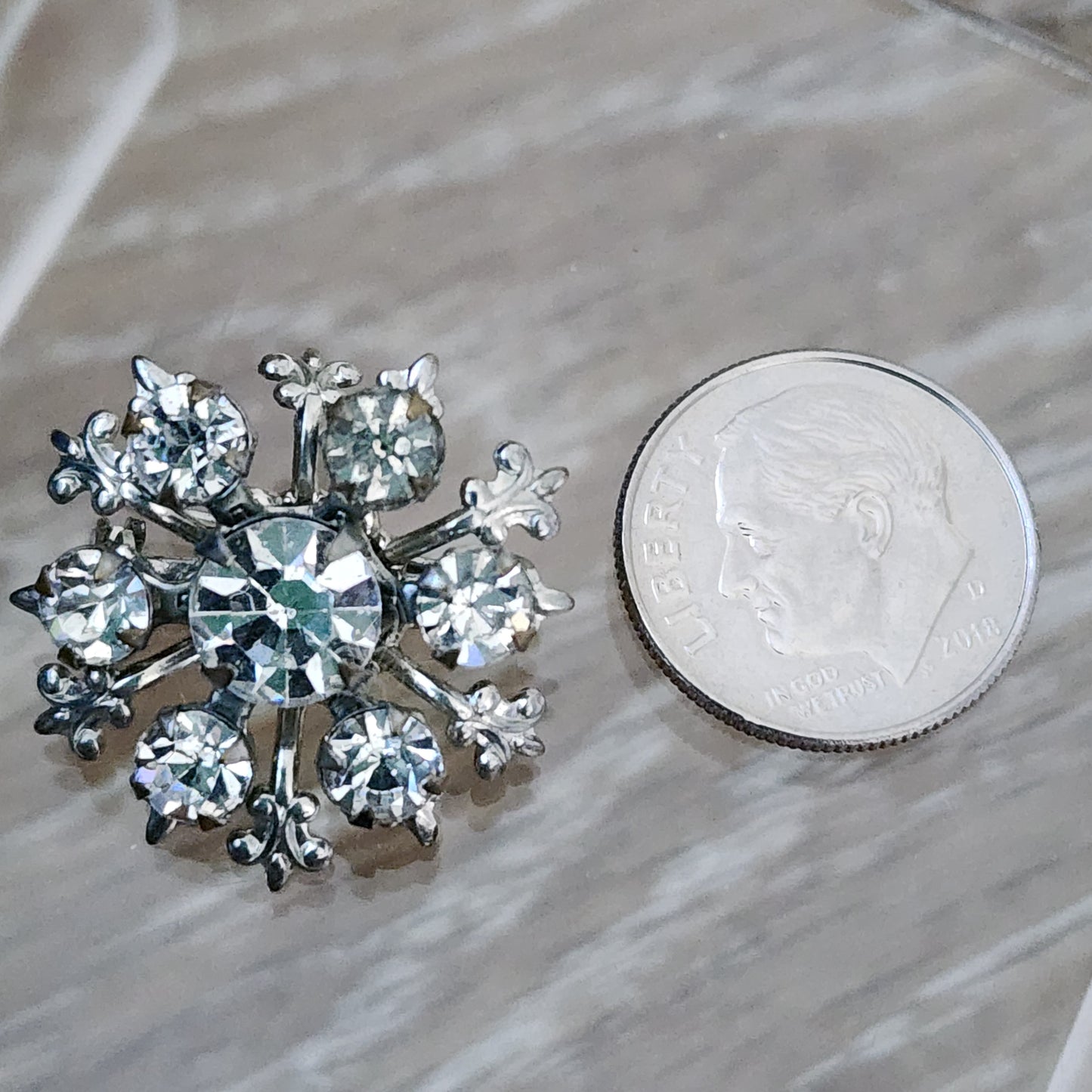 Rhinestone Snowflake Pin for Cissy - Vintage Jewelry