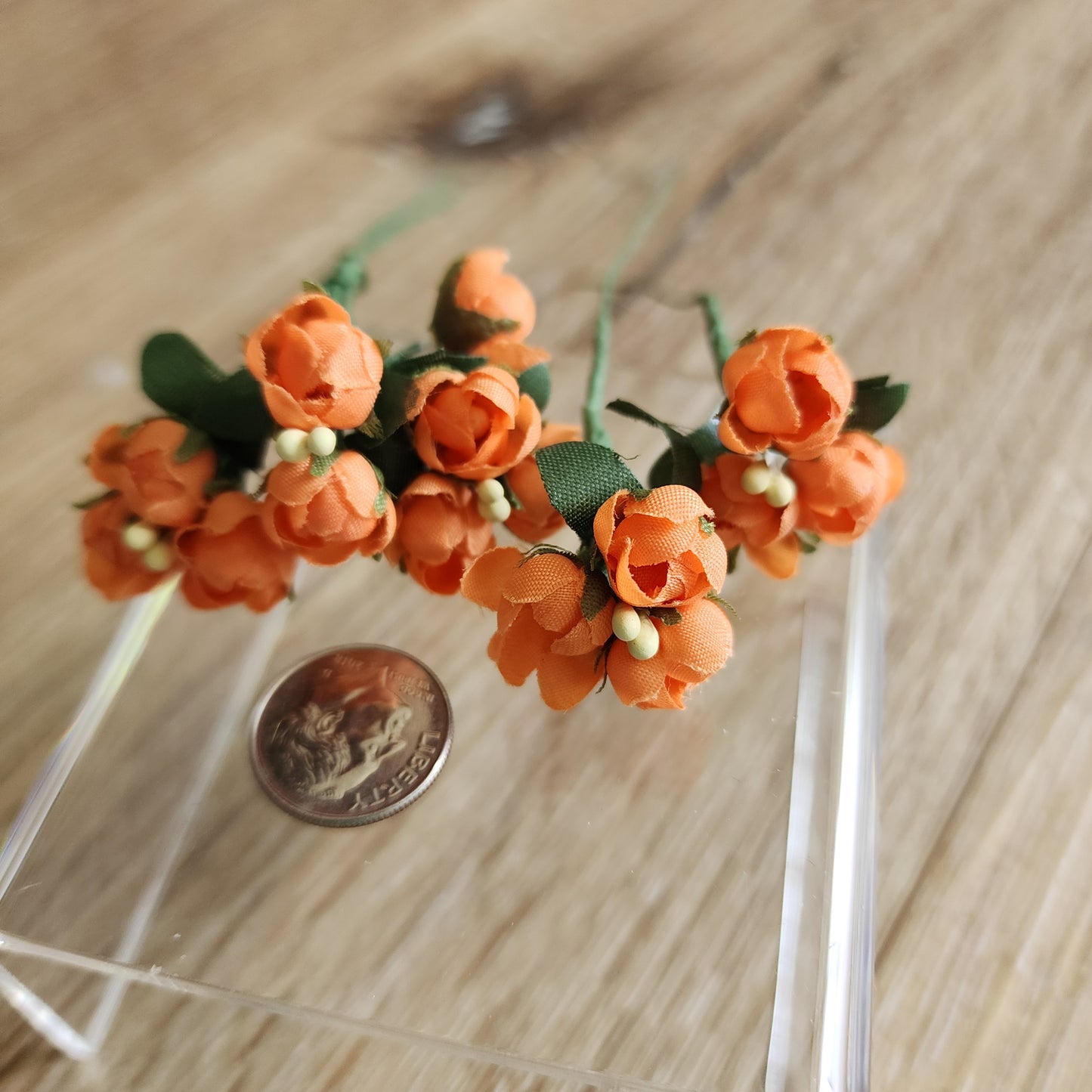 Mini Orange Cabbage Roses Vintage Millinery
