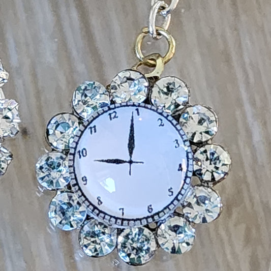 Chatelaines / Watch - Vintage Rhinestone button