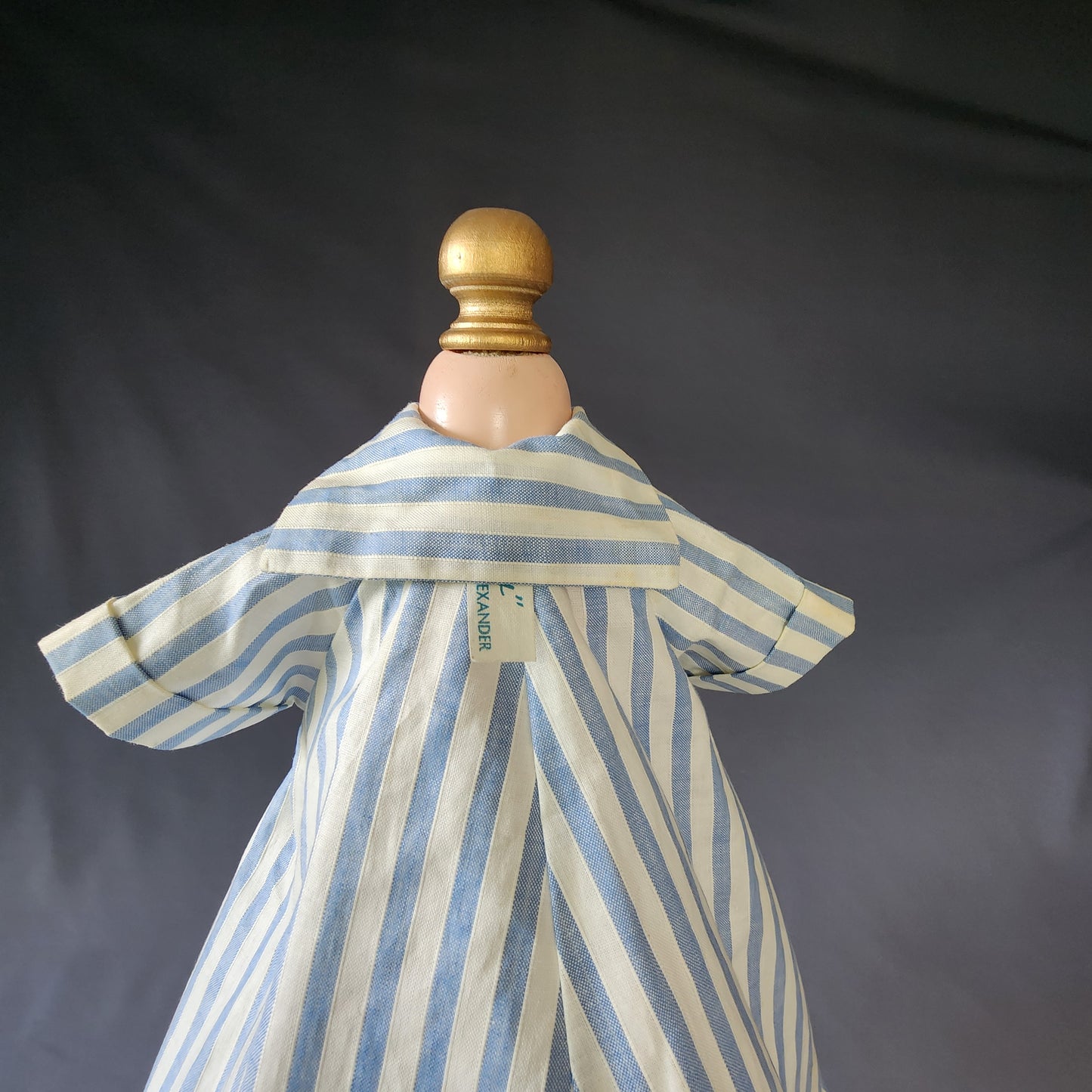 Blue striped Trapeze Dress for Cissy